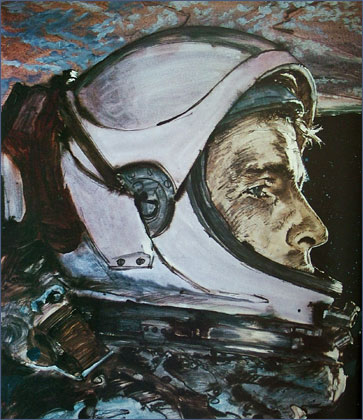 Illustration for article titled Lunar Dreams: 40 Classic Moon Exploration Paintings